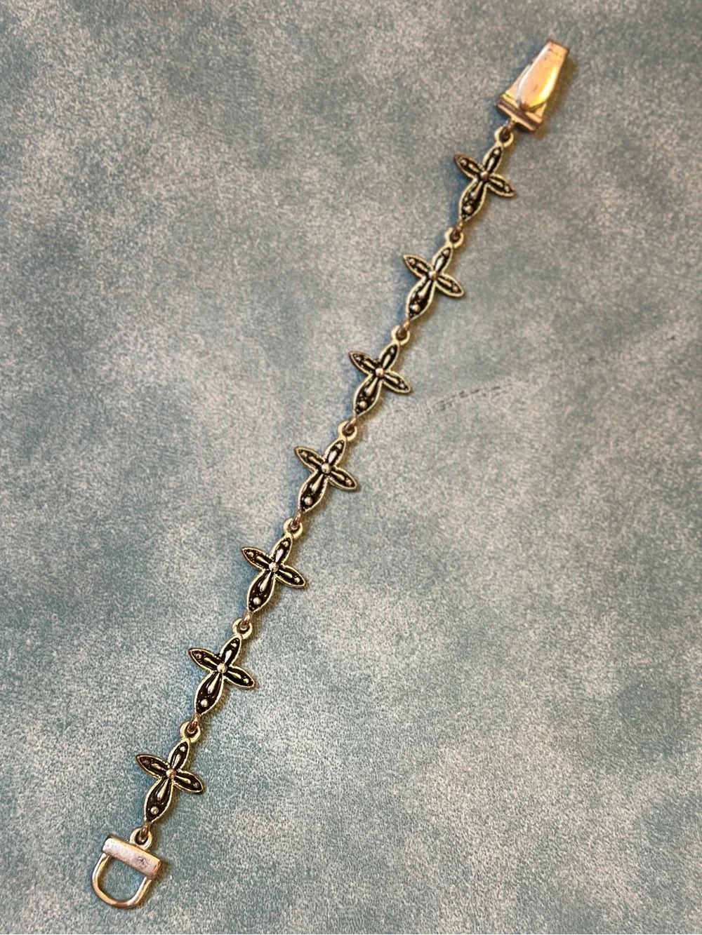 Link Bracelet, silver tone, vintage style, retro gothic whimsigoth